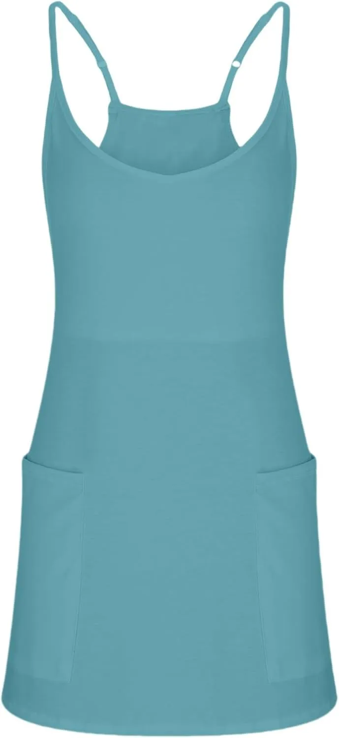 Womens Summer Sleeveless Dress 2025 Tennis Workout Active Sports Mini Romper Dress Built in Shorts Travel Vacation Clothes