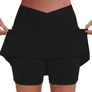 Womens Summer Tennis Skirts with Shorts Underneath,Soft, Pickleball, Athletic, Workout andLightweight with Pockets