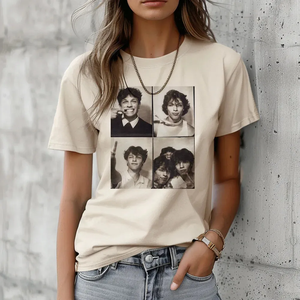 Y2K-Inspired Sturniolo Triplets Graphic Tee for Women - Trendy Casual Streetwear Top with Fun Cartoon Design