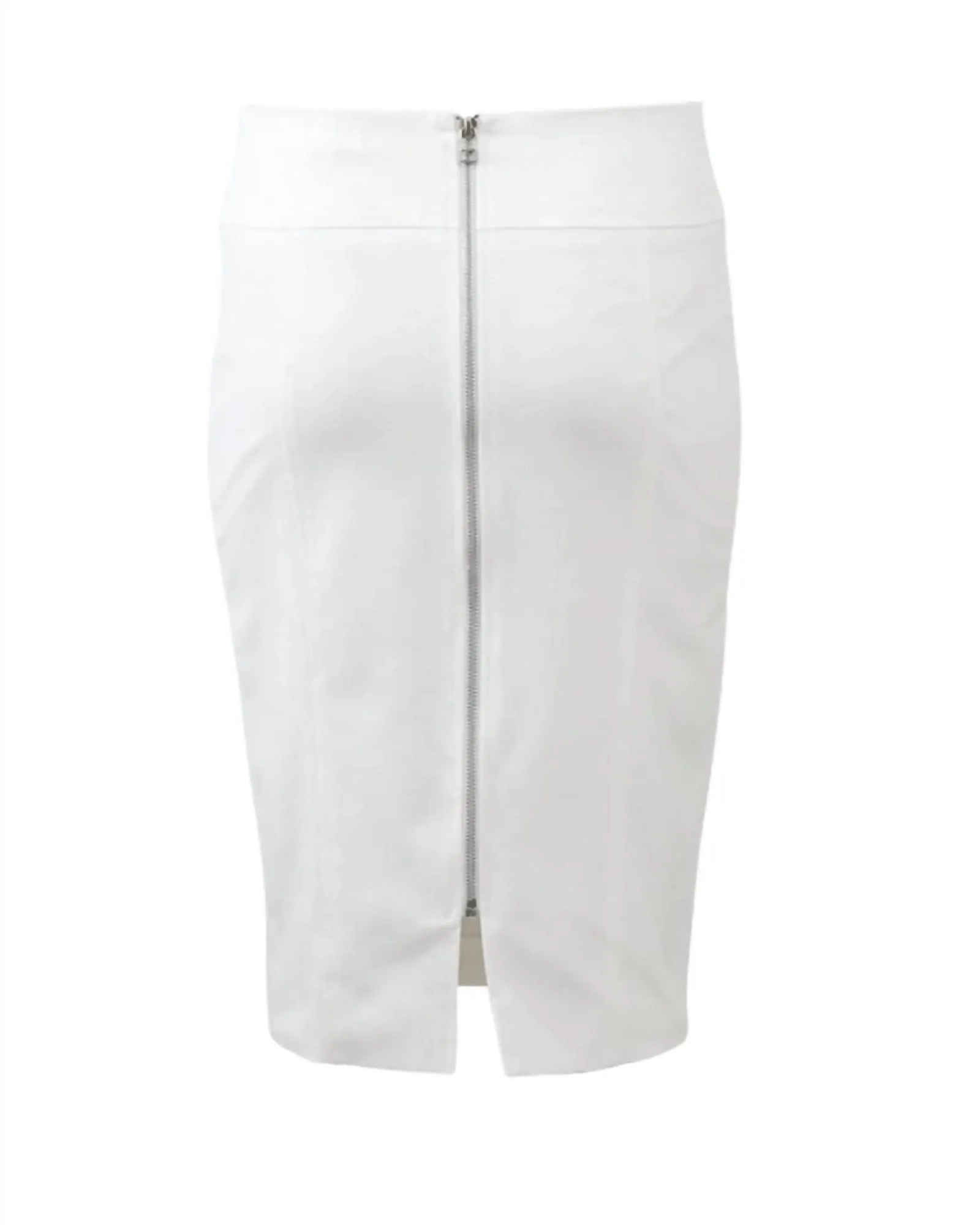 Zip Back Pencil Skirt In White | White
